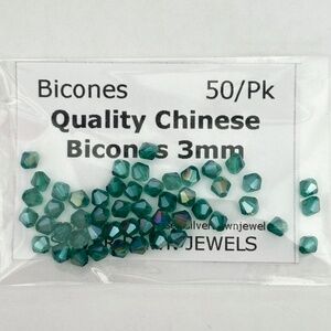 As Low As $2 Emerald AB Lustre Quality Chinese Crystal Bicone Beads 3mm (50)